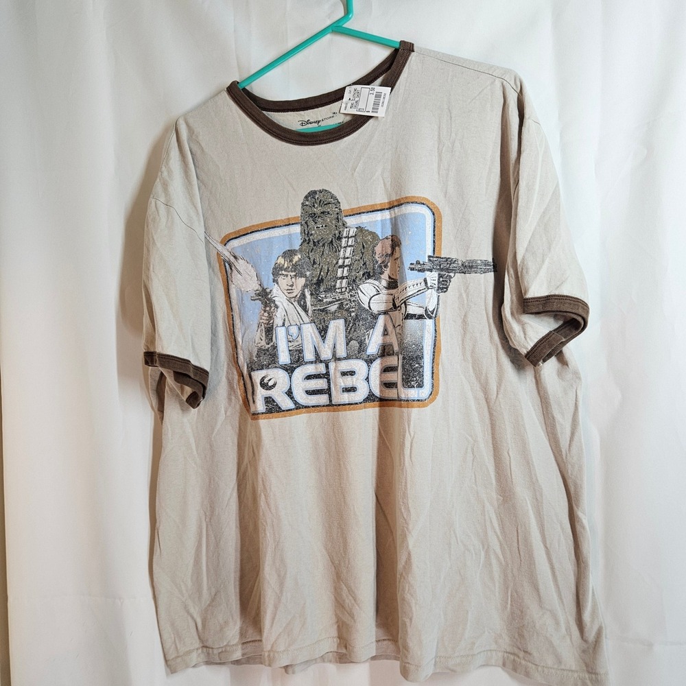 Disney Star Wars‎ I'm A Rebel Graphic T-Shirt Ringer Tee XL